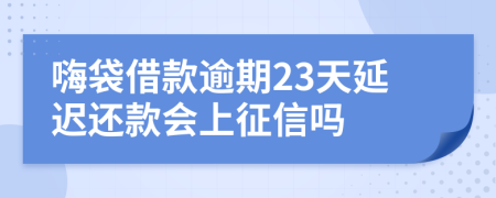 嗨袋借款逾期23天延迟还款会上征信吗