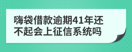 嗨袋借款逾期41年还不起会上征信系统吗