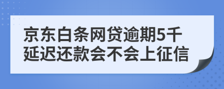 京东白条网贷逾期5千延迟还款会不会上征信