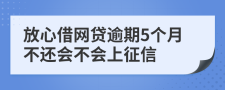 放心借网贷逾期5个月不还会不会上征信