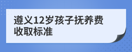 遵义12岁孩子抚养费收取标准