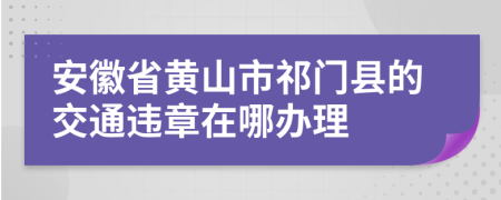 安徽省黄山市祁门县的交通违章在哪办理