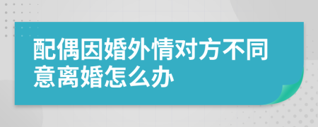 配偶因婚外情对方不同意离婚怎么办