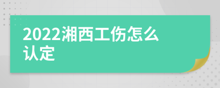 2022湘西工伤怎么认定