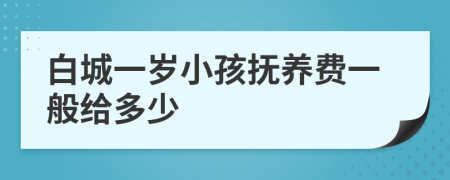 白城一岁小孩抚养费一般给多少