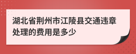 湖北省荆州市江陵县交通违章处理的费用是多少