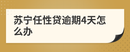 苏宁任性贷逾期4天怎么办