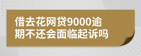 借去花网贷9000逾期不还会面临起诉吗