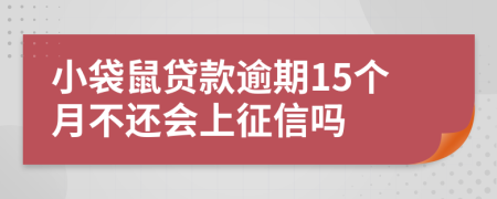 小袋鼠贷款逾期15个月不还会上征信吗