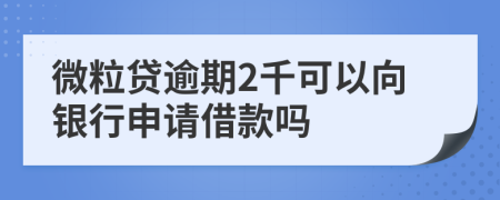 微粒贷逾期2千可以向银行申请借款吗