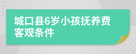 城口县6岁小孩抚养费客观条件