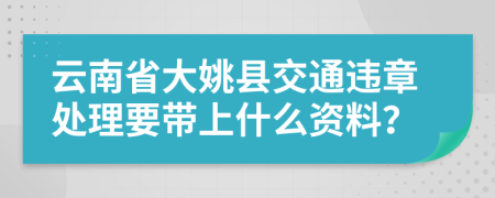 云南省大姚县交通违章处理要带上什么资料？