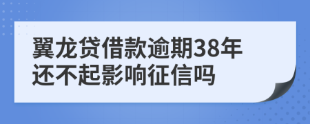 翼龙贷借款逾期38年还不起影响征信吗