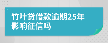 竹叶贷借款逾期25年影响征信吗