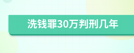 洗钱罪30万判刑几年