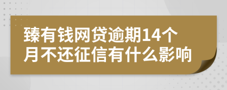 臻有钱网贷逾期14个月不还征信有什么影响