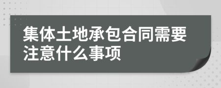 集体土地承包合同需要注意什么事项