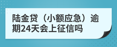 陆金贷（小额应急）逾期24天会上征信吗