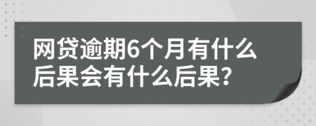 网贷逾期6个月有什么后果会有什么后果？