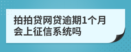 拍拍贷网贷逾期1个月会上征信系统吗