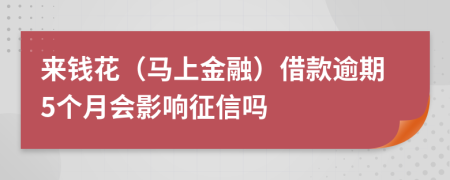 来钱花（马上金融）借款逾期5个月会影响征信吗