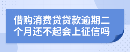 借购消费贷贷款逾期二个月还不起会上征信吗
