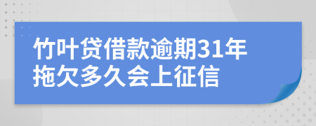 竹叶贷借款逾期31年拖欠多久会上征信