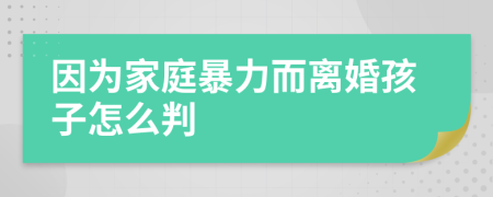 因为家庭暴力而离婚孩子怎么判