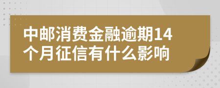 中邮消费金融逾期14个月征信有什么影响