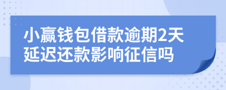 小赢钱包借款逾期2天延迟还款影响征信吗