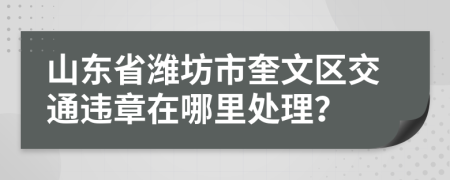 山东省潍坊市奎文区交通违章在哪里处理？