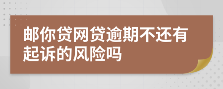 邮你贷网贷逾期不还有起诉的风险吗