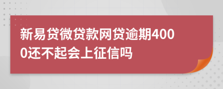 新易贷微贷款网贷逾期4000还不起会上征信吗