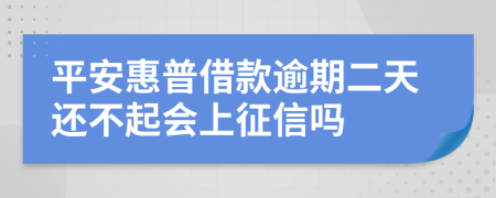 平安惠普借款逾期二天还不起会上征信吗