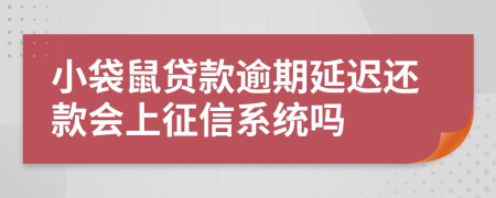 小袋鼠贷款逾期延迟还款会上征信系统吗