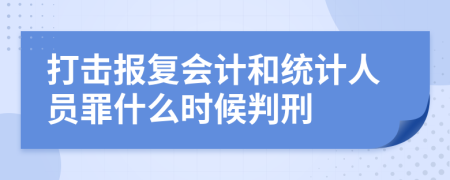 打击报复会计和统计人员罪什么时候判刑