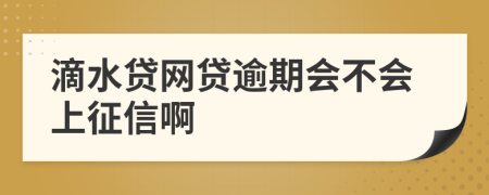 滴水贷网贷逾期会不会上征信啊