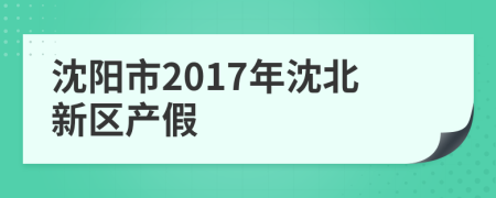 沈阳市2017年沈北新区产假