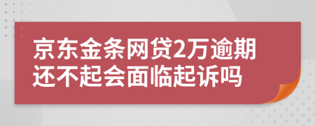 京东金条网贷2万逾期还不起会面临起诉吗
