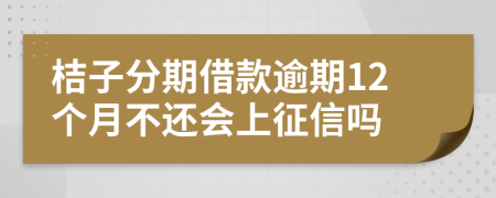 桔子分期借款逾期12个月不还会上征信吗