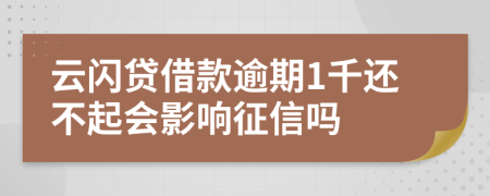 云闪贷借款逾期1千还不起会影响征信吗