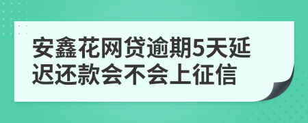 安鑫花网贷逾期5天延迟还款会不会上征信