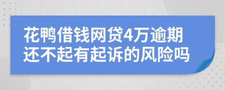 花鸭借钱网贷4万逾期还不起有起诉的风险吗