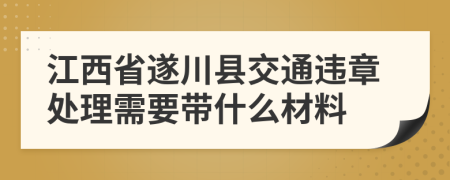 江西省遂川县交通违章处理需要带什么材料