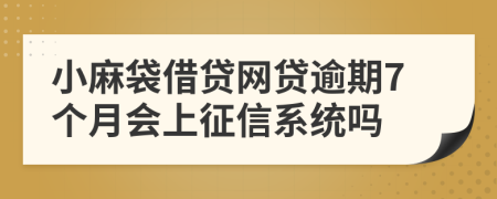 小麻袋借贷网贷逾期7个月会上征信系统吗