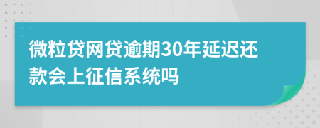 微粒贷网贷逾期30年延迟还款会上征信系统吗