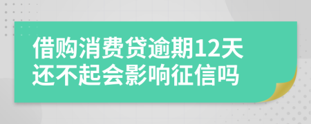 借购消费贷逾期12天还不起会影响征信吗