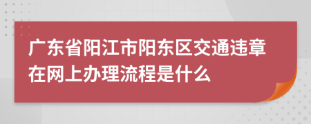 广东省阳江市阳东区交通违章在网上办理流程是什么