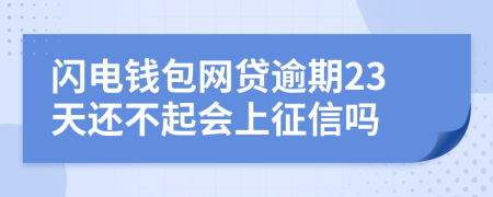 闪电钱包网贷逾期23天还不起会上征信吗