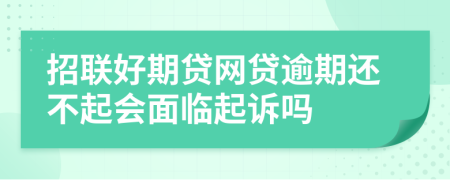 招联好期贷网贷逾期还不起会面临起诉吗